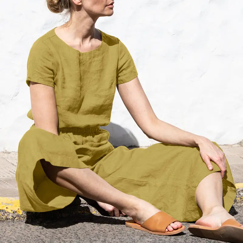 Women's Brown High Waist Slim Pants Set Summer Casual — feature 14