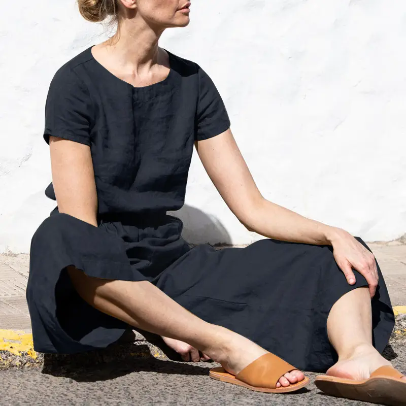 Women's Brown High Waist Slim Pants Set Summer Casual — feature 5