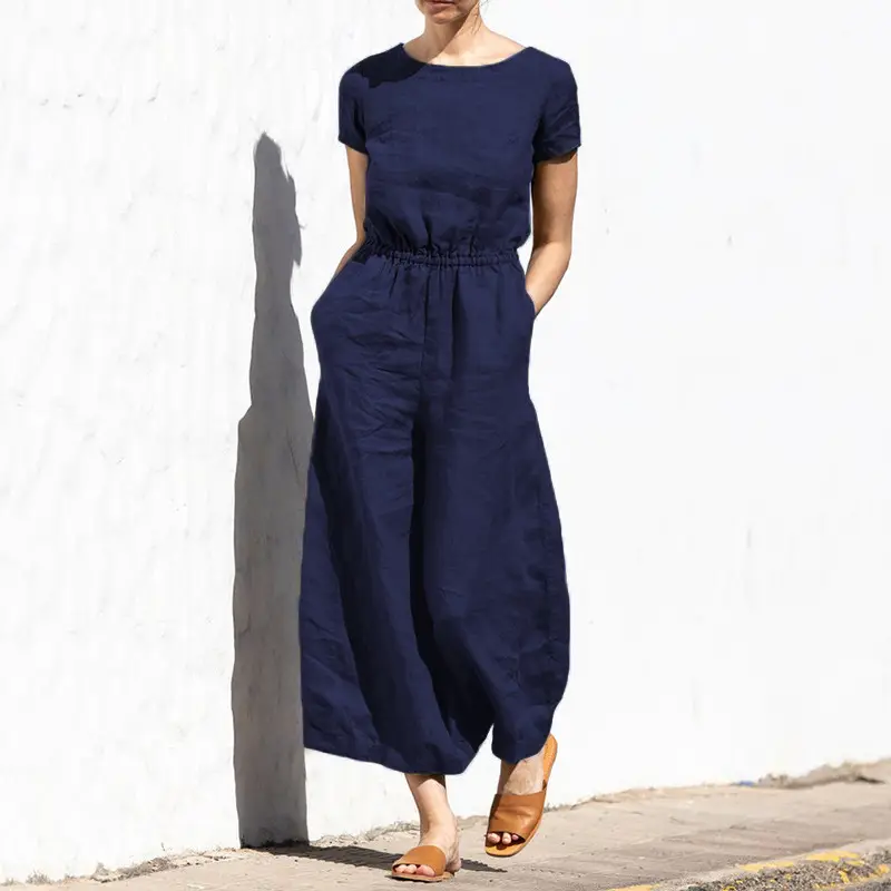 Women's Brown High Waist Slim Pants Set Summer Casual - Image 6