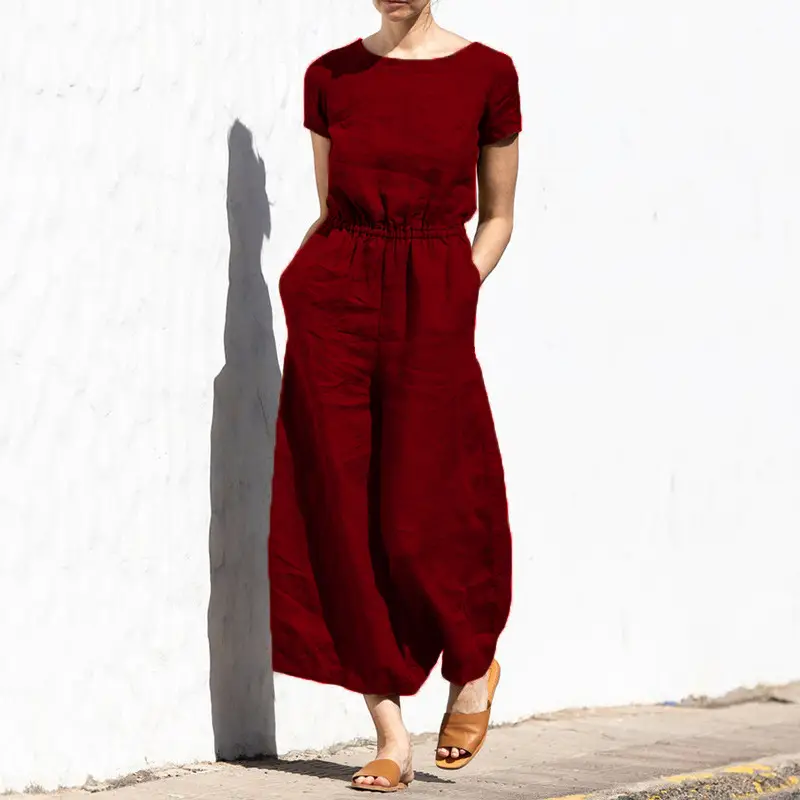 Women's Brown High Waist Slim Pants Set Summer Casual - Image 7