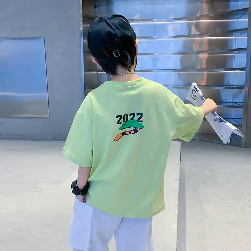 Kids Cartoon Money T-Shirt Blue Pants Summer 2024 - Image 5