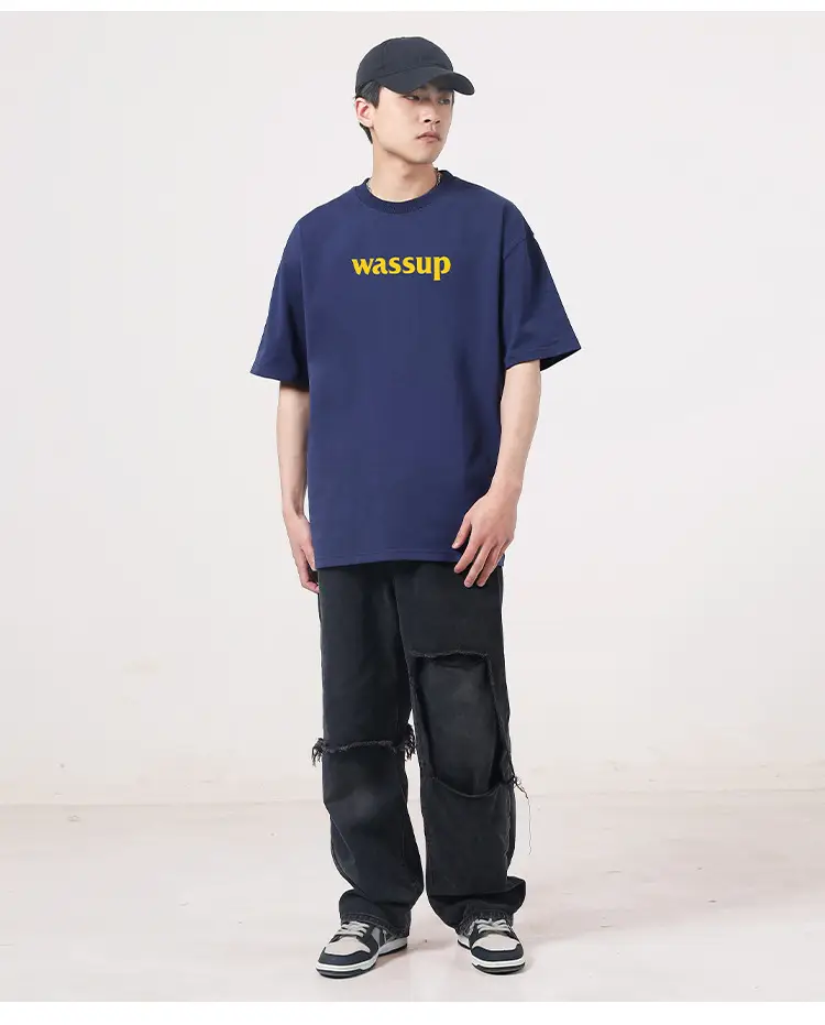 Wassup Heavy Cotton Men's T-Shirt Loose Fit — feature 8