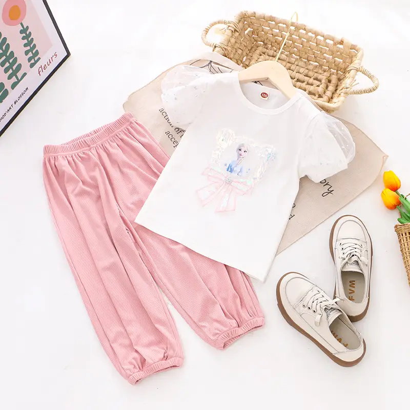 2024 Girls Bubble Sleeve T-Shirts Set of 3