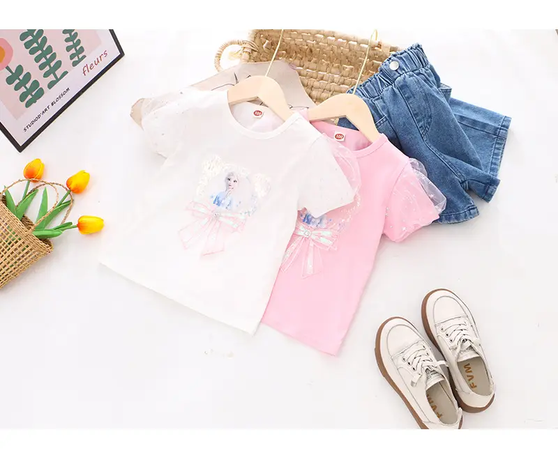2024 Girls Bubble Sleeve T-Shirts Set of 3 — feature 10