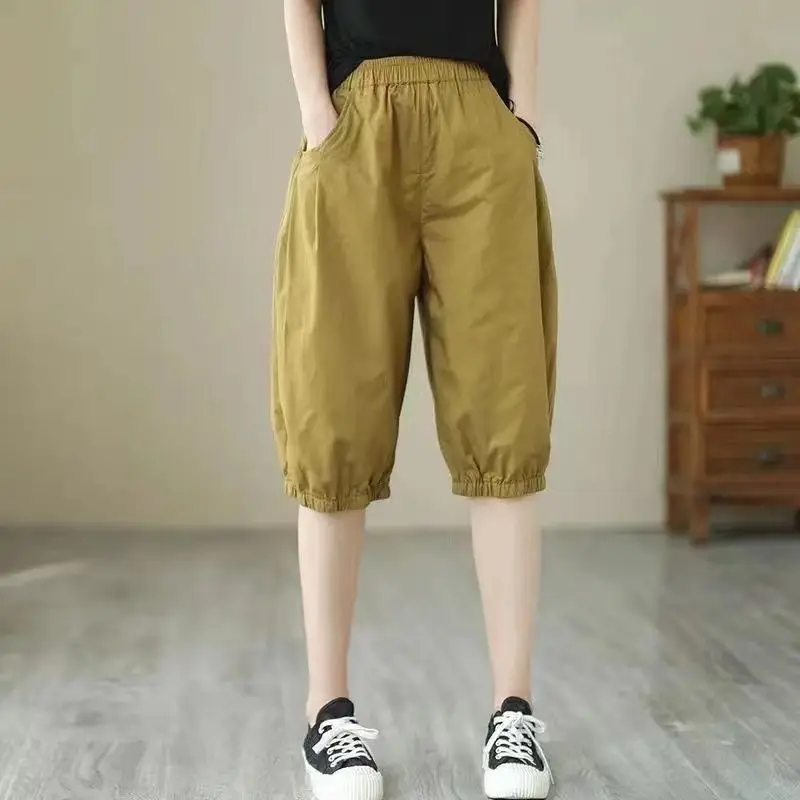 Pure Cotton Harem Shorts Women Summer Large Loose Slimming Casual - Image 4