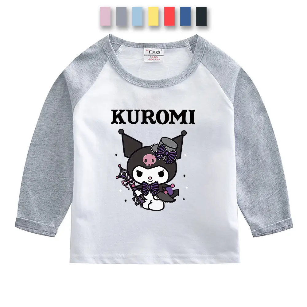 Kuromi Long Sleeve T-Shirt White Red Boys Girls - Image 10