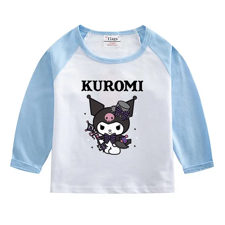Kuromi Long Sleeve T-Shirt White Red Boys Girls — feature 5