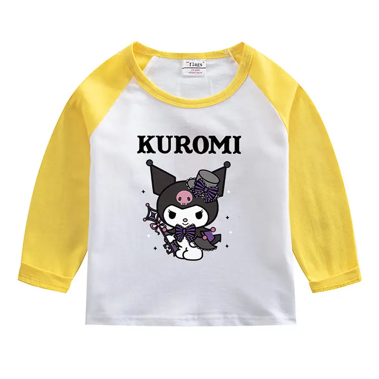 Kuromi Long Sleeve T-Shirt White Red Boys Girls — feature 6