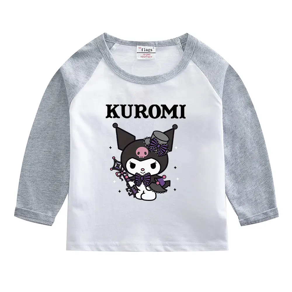 Kuromi Long Sleeve T-Shirt White Red Boys Girls - Image 2