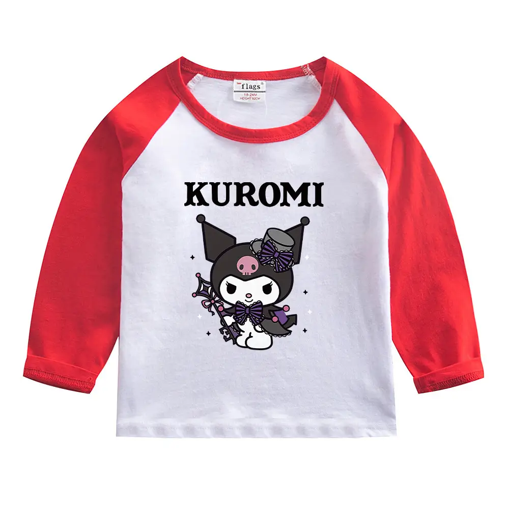 Kuromi Long Sleeve T-Shirt White Red Boys Girls - Image 5
