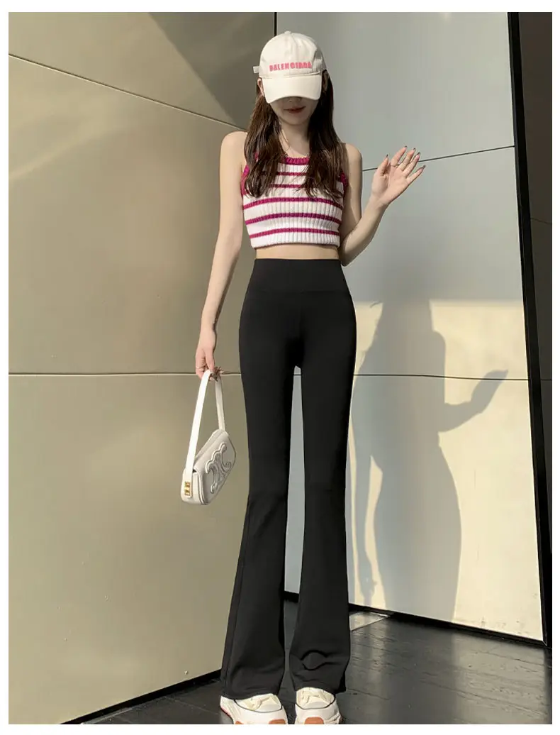 Black Micro-Flared High-Waist Leggings for Women 2024 — feature 20