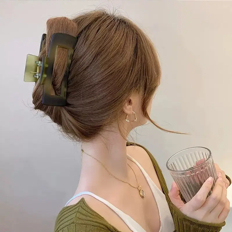 Frosted Green Hairpin Clip for Women - Image 5