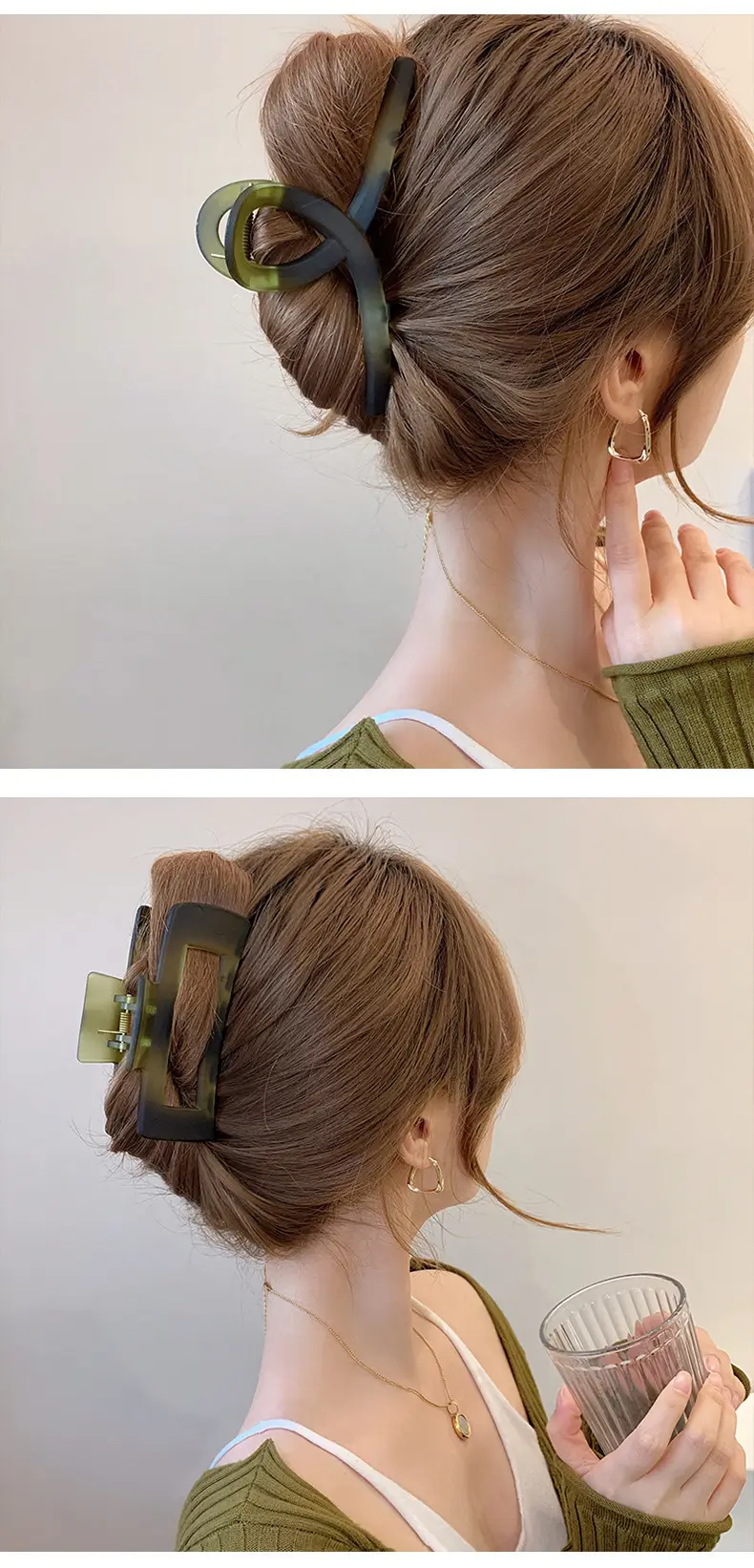 Frosted Green Hairpin Clip for Women — feature 6