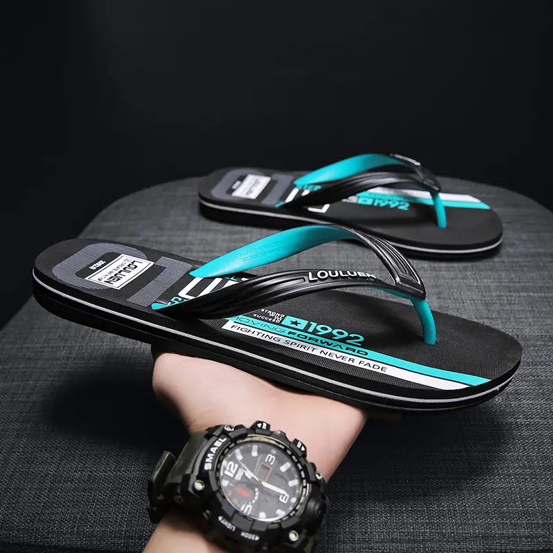 2023 Korean Style Black Blue Sandals for Men