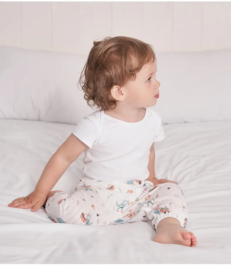 Baby Anti-Mosquito Pants White Cotton Summer Boys Girls — feature 20
