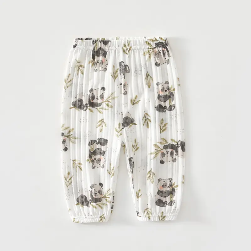 Baby Anti-Mosquito Pants White Cotton Summer Boys Girls - Image 2