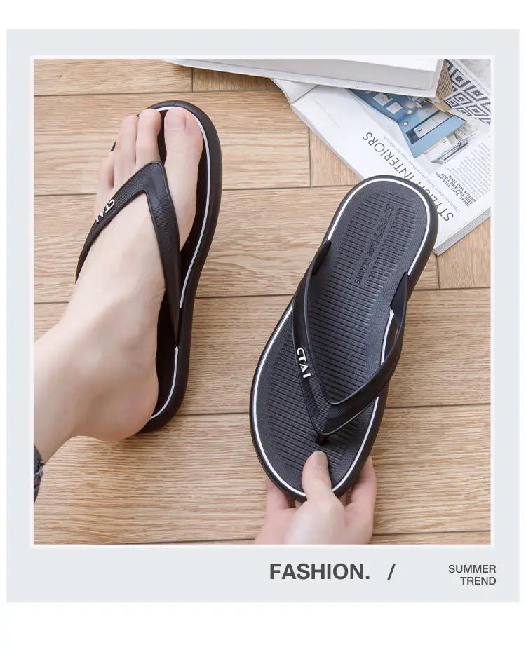 Red Casual Flip-Flops with Black Strap — feature 10