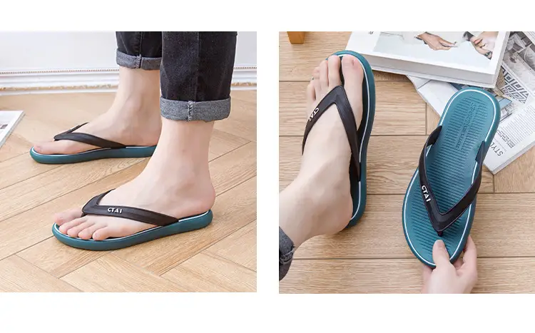 Red Casual Flip-Flops with Black Strap — feature 13