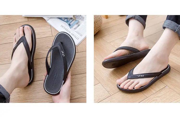 Red Casual Flip-Flops with Black Strap — feature 9