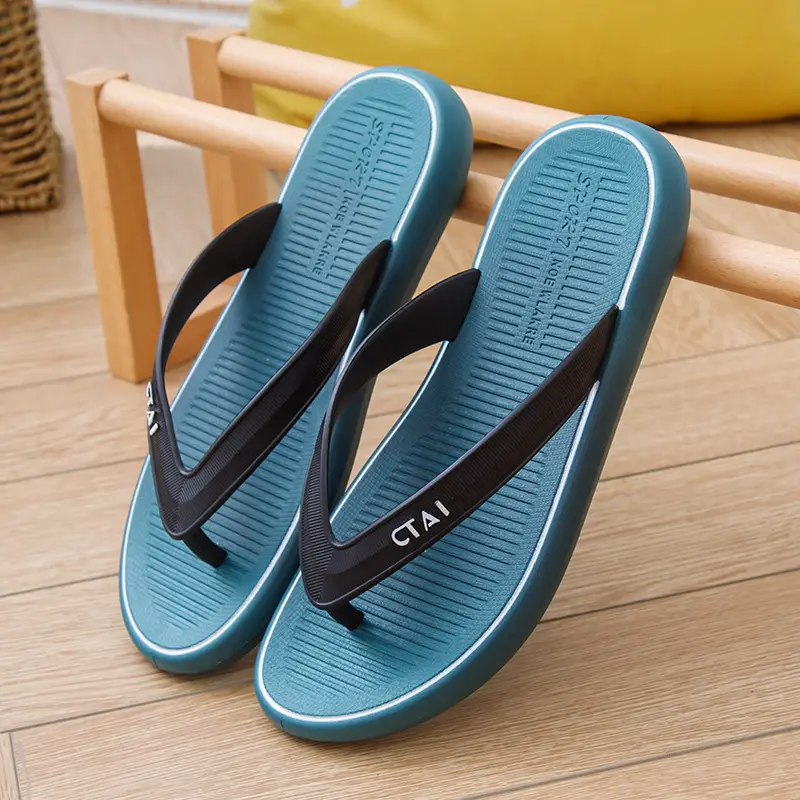 Red Casual Flip-Flops with Black Strap