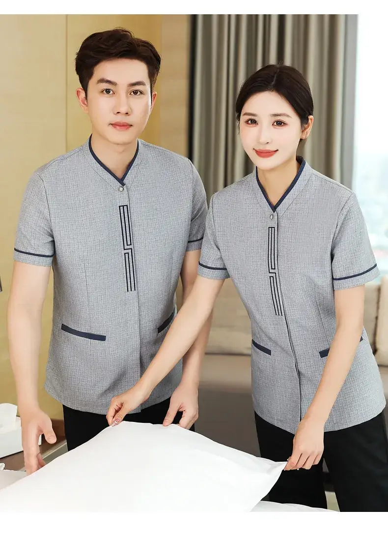 Blue Printed PA Cleaning Uniform Set for Men Women — feature 16
