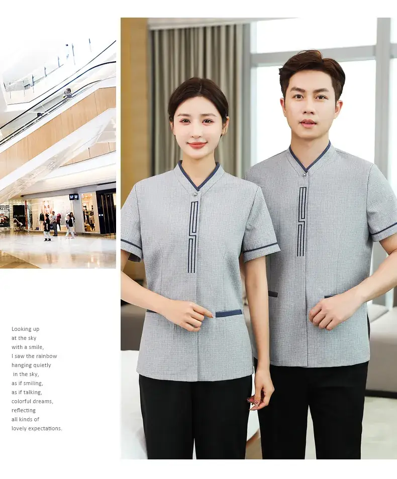 Blue Printed PA Cleaning Uniform Set for Men Women — feature 18