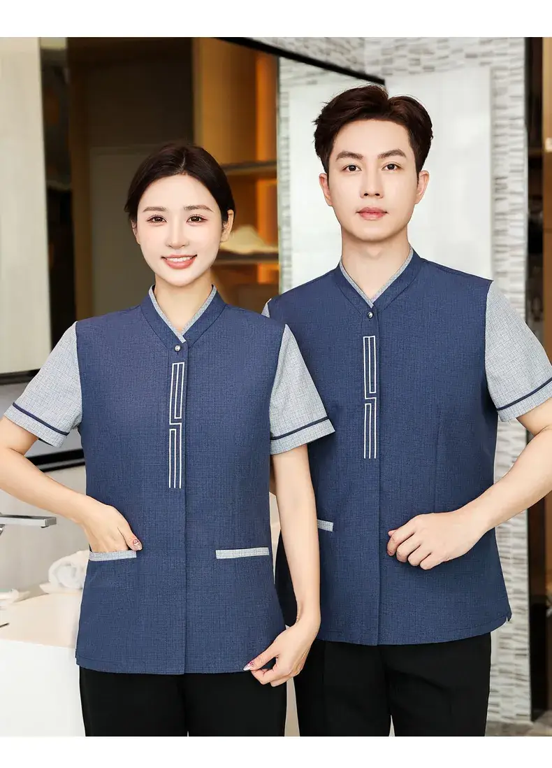 Blue Printed PA Cleaning Uniform Set for Men Women — feature 19