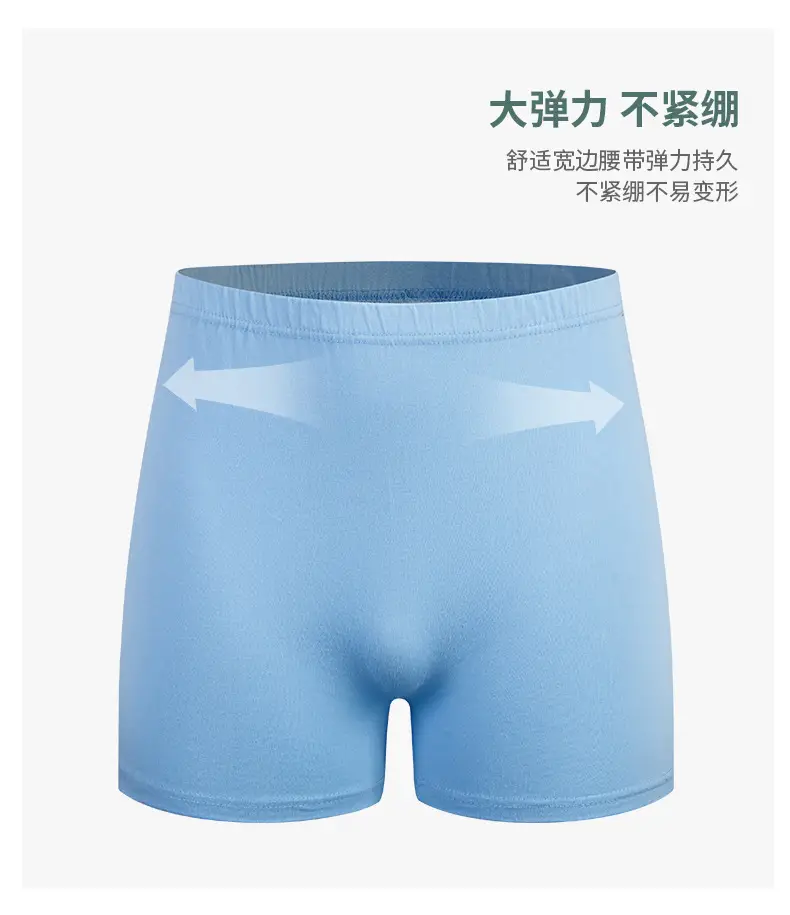 Pure Cotton Men's Boxer Briefs Plus Fat Enlarged Blue — feature 3