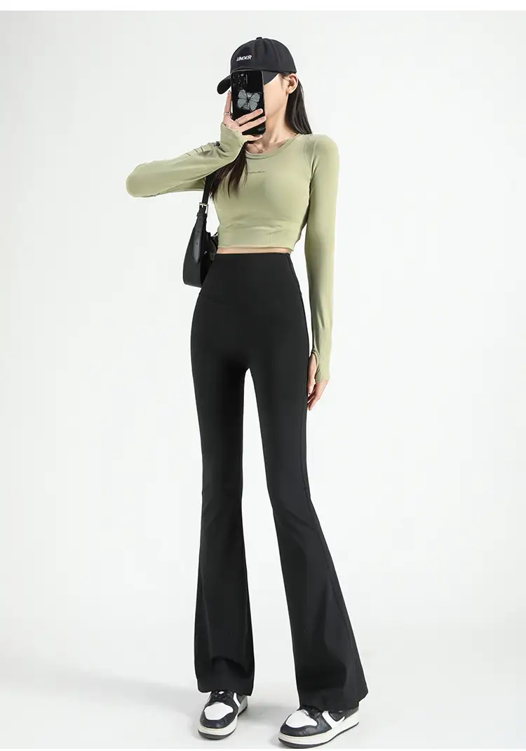 Black Shark Flare Pants Women's Outerwear — feature 11