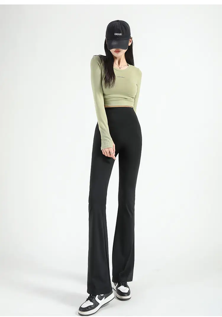 Black Shark Flare Pants Women's Outerwear — feature 12