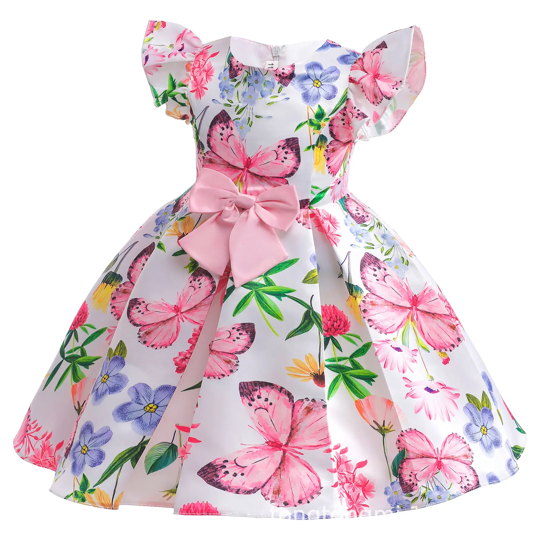Little Girl's Butterfly Print Dress Small - Image 6