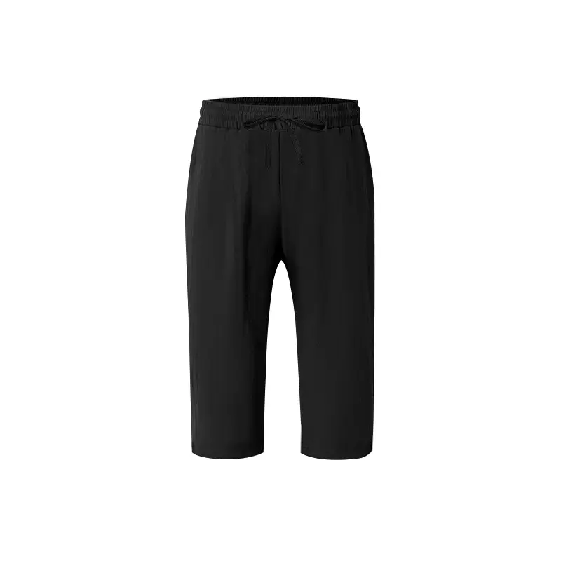 Men's Black Linen 7" Shorts Casual Summer — feature 35