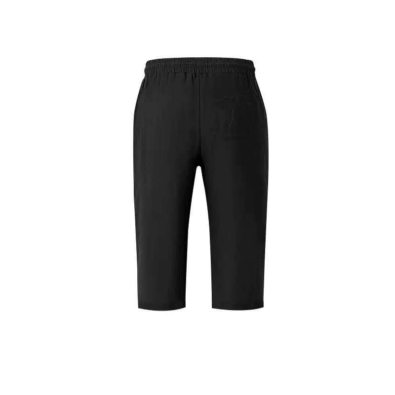 Men's Black Linen 7" Shorts Casual Summer — feature 36