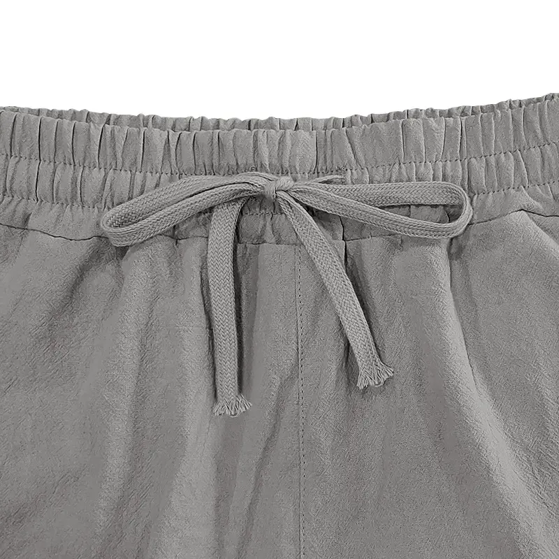 Men's Black Linen 7" Shorts Casual Summer — feature 41
