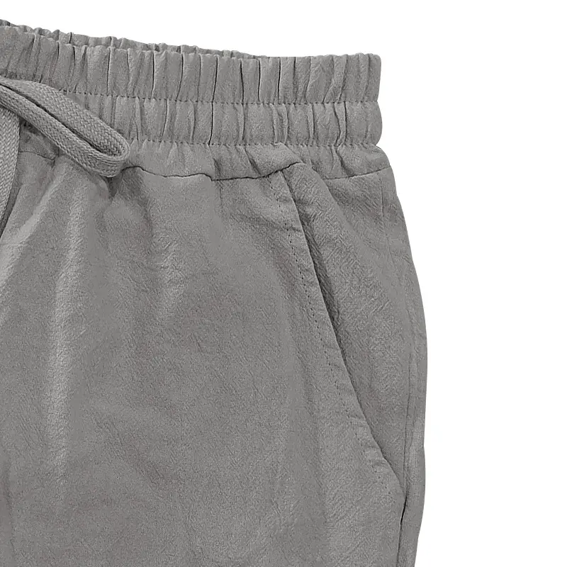 Men's Black Linen 7" Shorts Casual Summer — feature 42