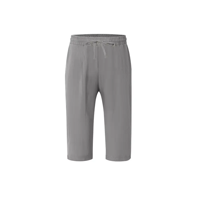 Men's Black Linen 7" Shorts Casual Summer — feature 46