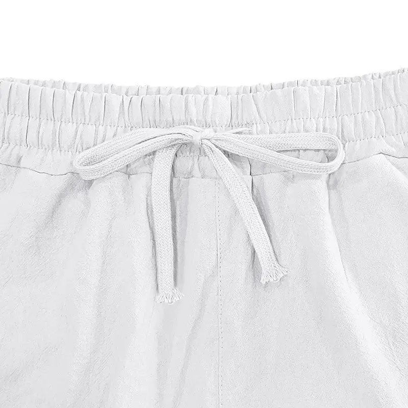 Men's Black Linen 7" Shorts Casual Summer — feature 8