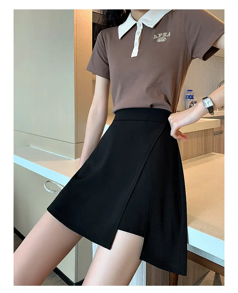 Plus Size Black A-Line Skirt Suit Women — feature 18