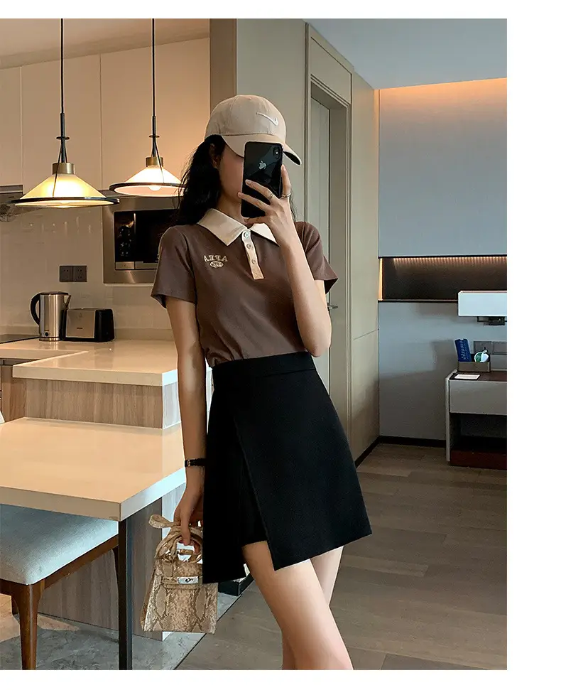 Plus Size Black A-Line Skirt Suit Women — feature 21