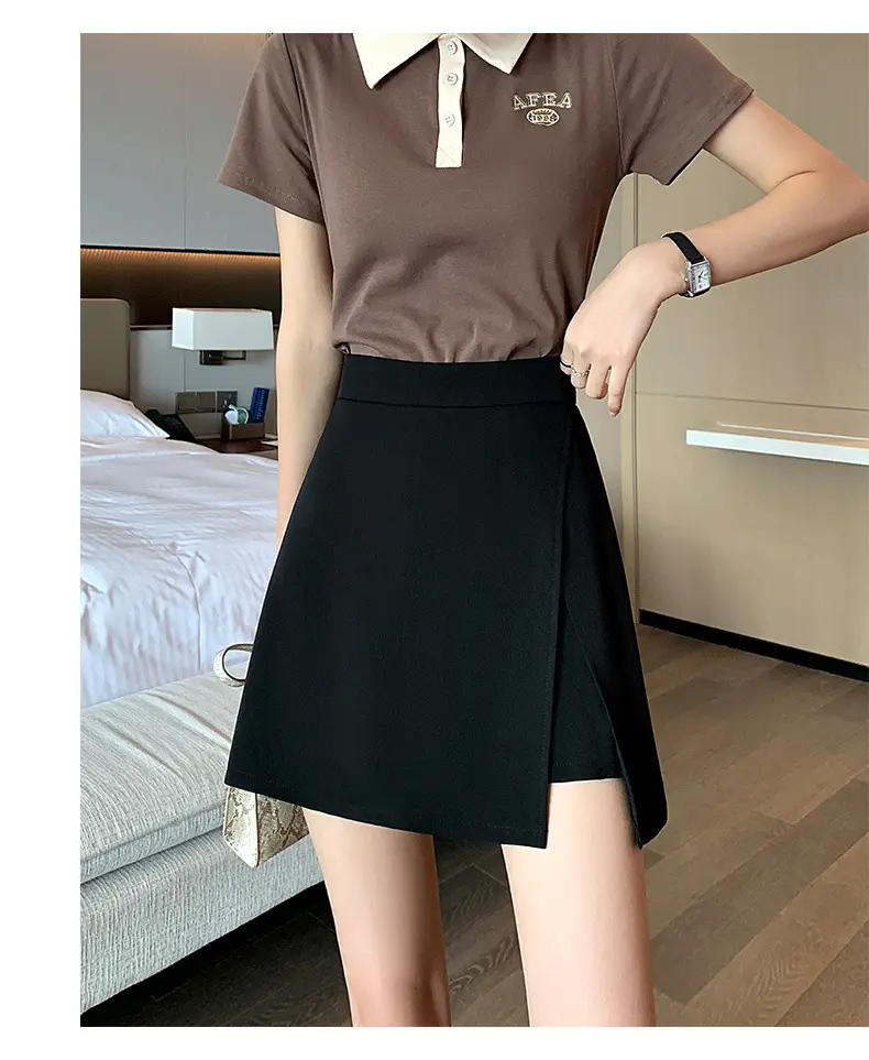 Plus Size Black A-Line Skirt Suit Women — feature 23