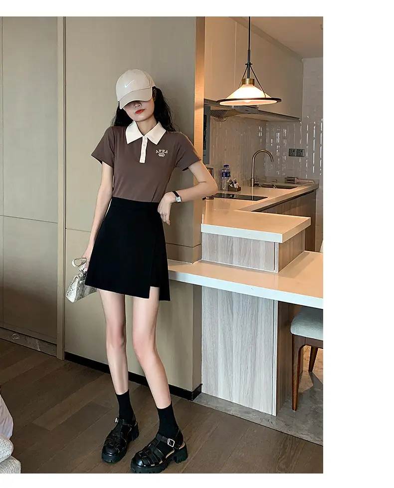 Plus Size Black A-Line Skirt Suit Women — feature 24