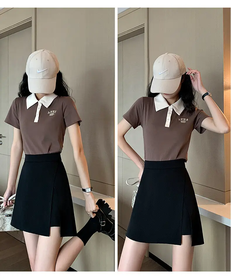 Plus Size Black A-Line Skirt Suit Women — feature 25