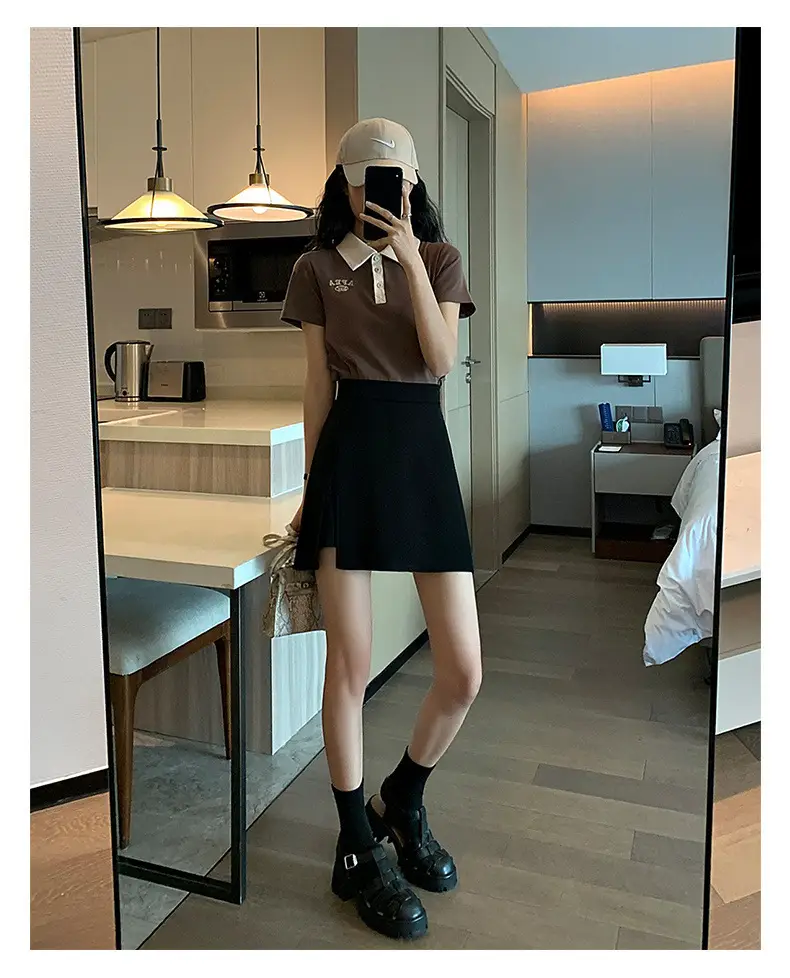 Plus Size Black A-Line Skirt Suit Women — feature 26