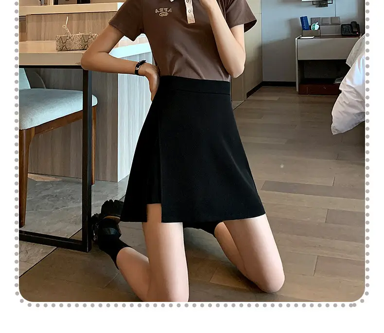 Plus Size Black A-Line Skirt Suit Women — feature 8