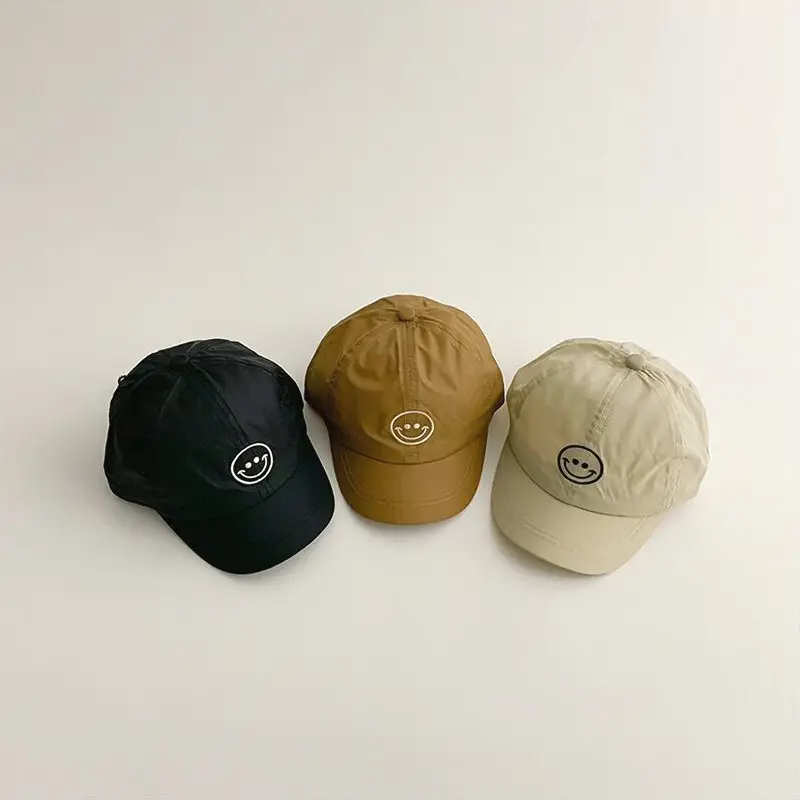 Smiley Face Baseball Cap for Kids 3 Colors Quick Dry - Image 3