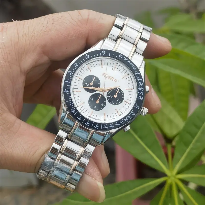 Men's Black Stainless Steel Chronograph Watch - Image 9