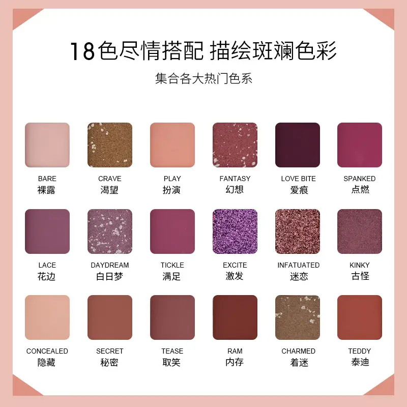 18-Color Matte Eyeshadow Palette with Glitter Highlights - Image 5