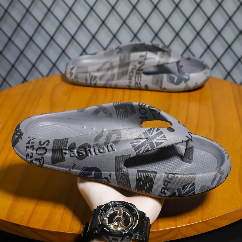 2023 K-style Men's Grey Cross-border Flip-flops
