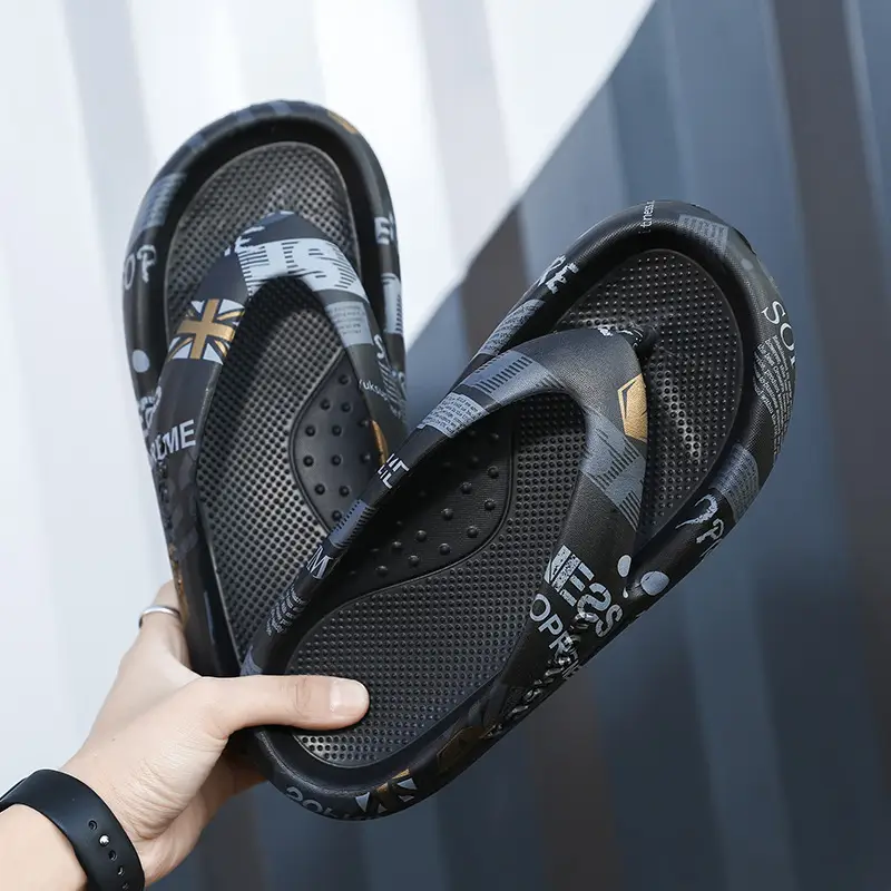 2023 K-style Men's Grey Cross-border Flip-flops