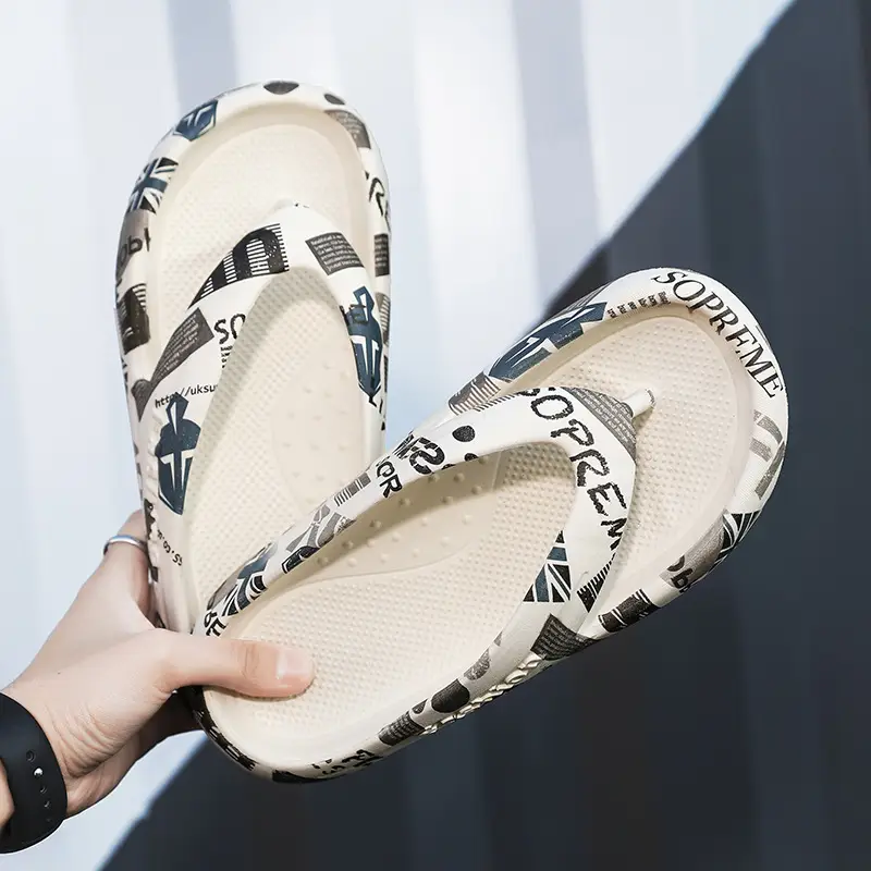 2023 K-style Men's Grey Cross-border Flip-flops